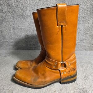 Bessero Mens Leather Motorcycle Engineer Boots MEX 27.5 US 9 Goodyear Welted VTG
